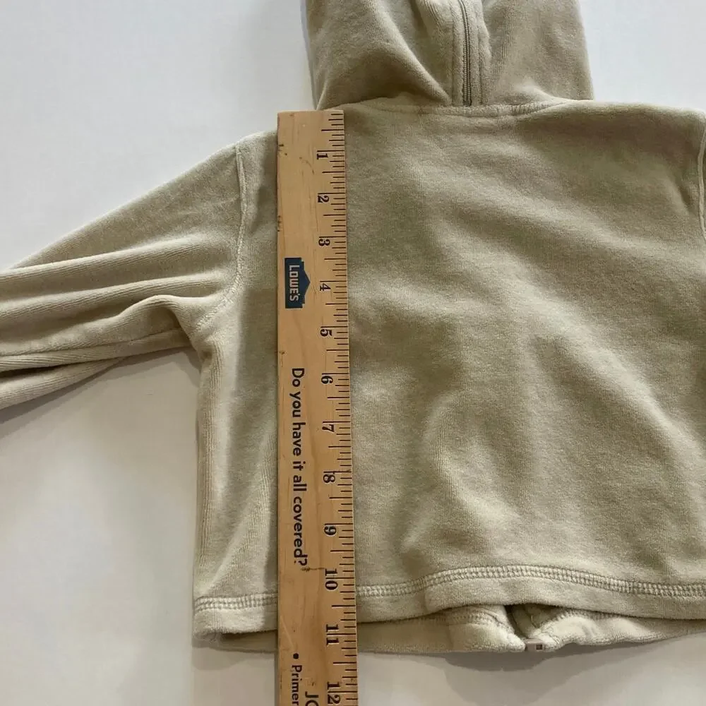 Vintage Y2K Carter's Toddlers 18 Month Velour Tracksuit Jacket Beige Tan